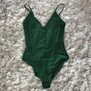 Forever 21 Green Suede Bodysuit